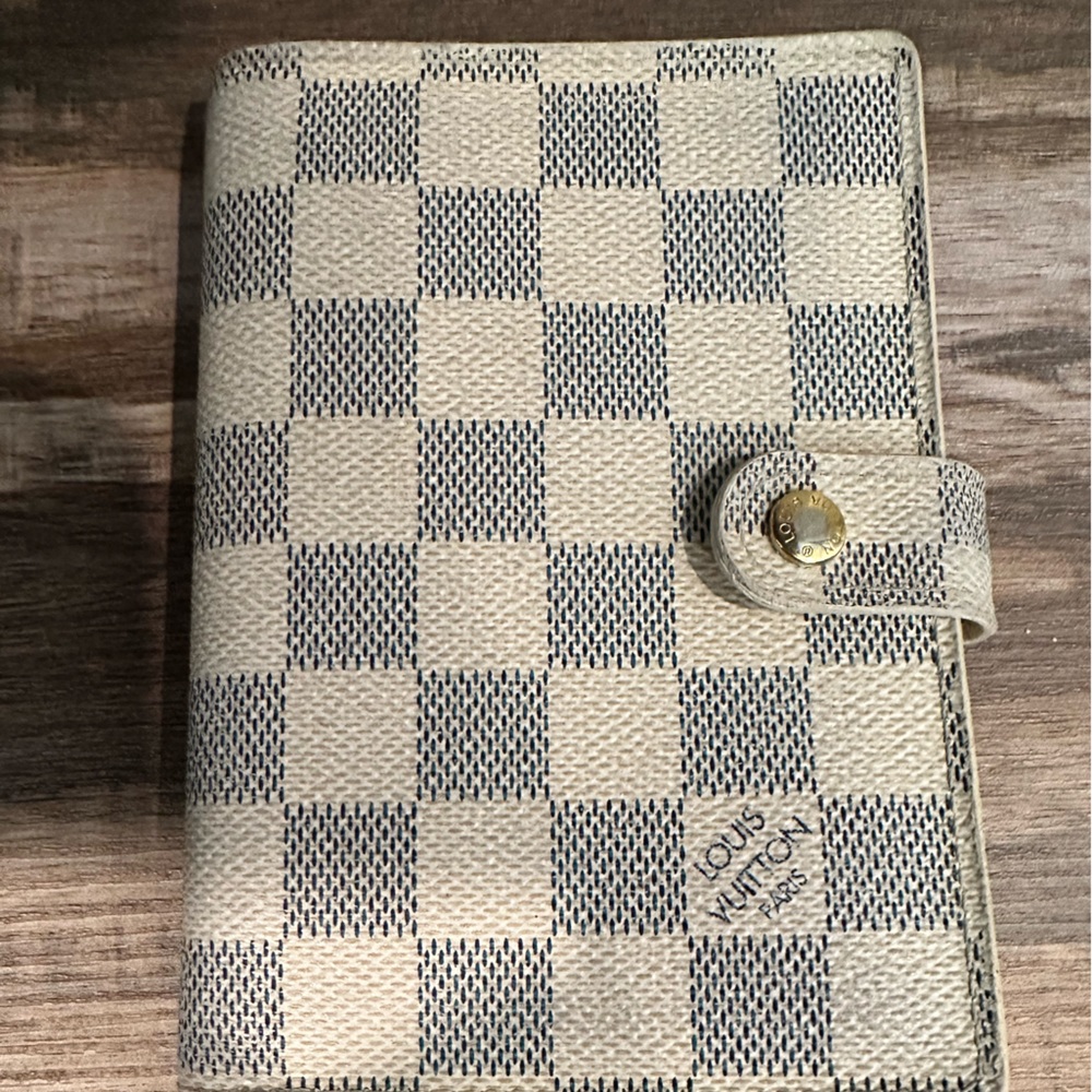 🌟 AUTHENTIC LOUIS VUITTON Damier Azure PM Agenda🌟